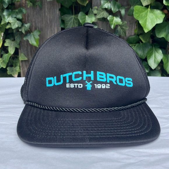 Dutch Bros Other - Dutch Bros Blue Trucker Hat black coffee work mesh‎ vintage new